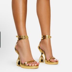 Platform Gold Twisted Heels